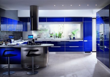 مطبخ أزرق