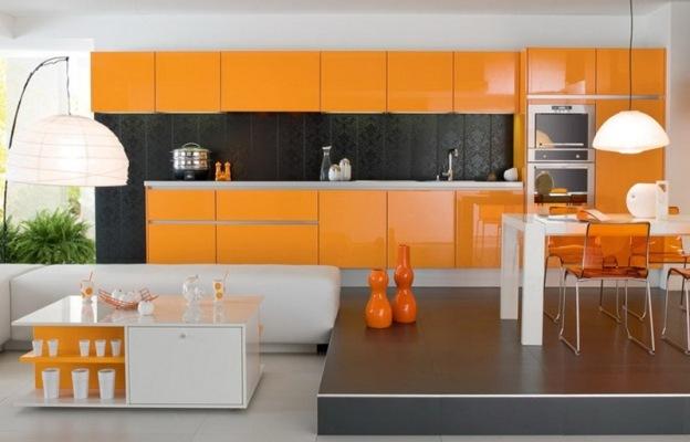 مطبخ أبيض برتقالي (42 صورة) ، برتقالي رمادي: كيفية إنشاء تصميم بيديك ، تعليمات ، صور وفيديو تعليمي