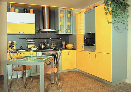 المطبخ بألوان صفراء