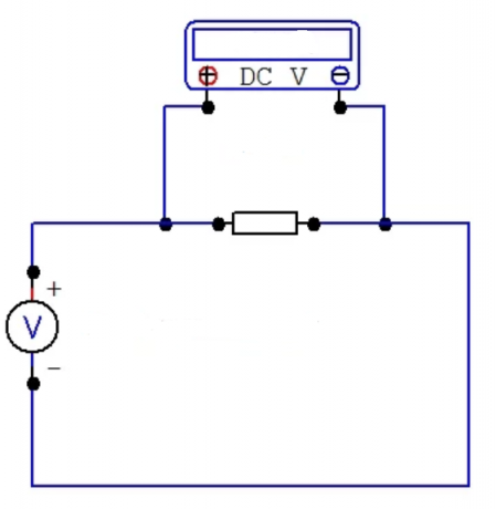 التين. مخطط 3 اتصال متعدد عند قياس الجهد DC