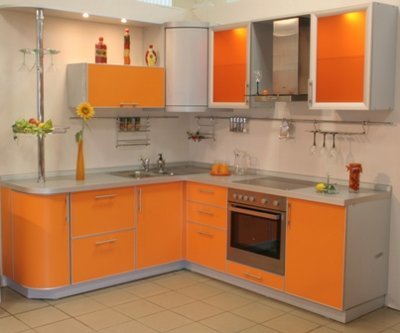 تصميم مطبخ برتقالي