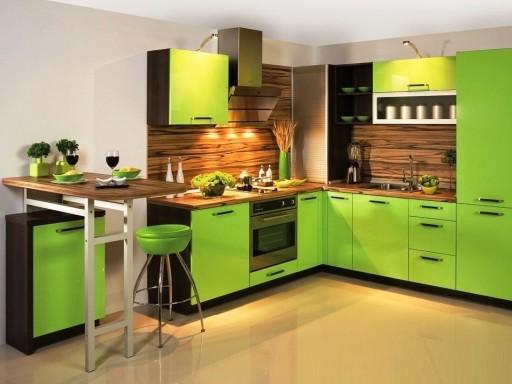 المطبخ الأخضر والأبيض - لون الجير