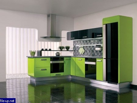 مطبخ أخضر (47 صورة) وظلاله