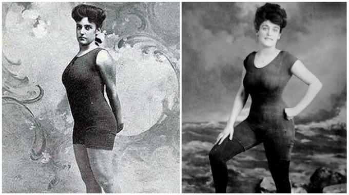 لم يسمع به من جرأة أنيت كيلرمان: "superotkrovenny" ملابس السباحة (1907).
